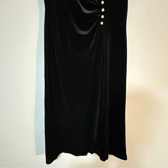 Signature by Robbie Bee Vtg Black Velour Victorian Gothic Dress Made in USA L - Picture 3 of 7